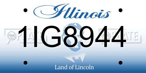 1IG8944 Illinois License Plate