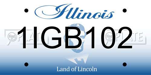 1IGB102 Illinois License Plate