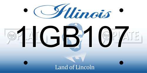 1IGB107 Illinois License Plate