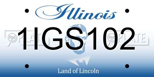 1IGS102 Illinois License Plate