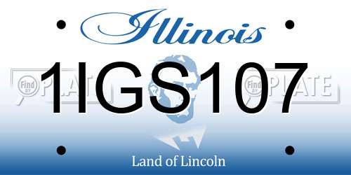 1IGS107 Illinois License Plate