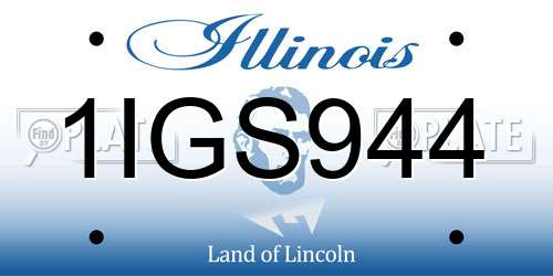 1IGS944 Illinois License Plate
