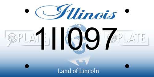 1II097 Illinois License Plate