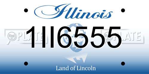 1II6555 Illinois License Plate