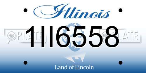 1II6558 Illinois License Plate