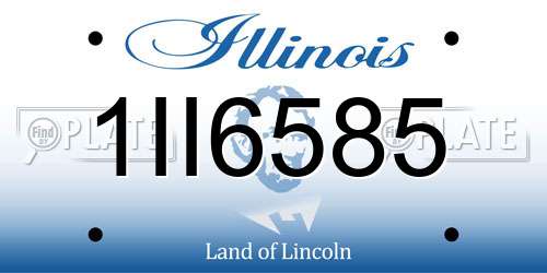 1II6585 Illinois License Plate