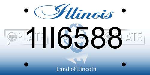 1II6588 Illinois License Plate
