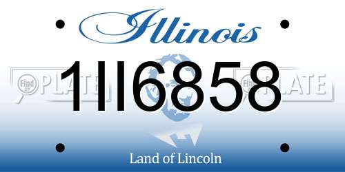 1II6858 Illinois License Plate