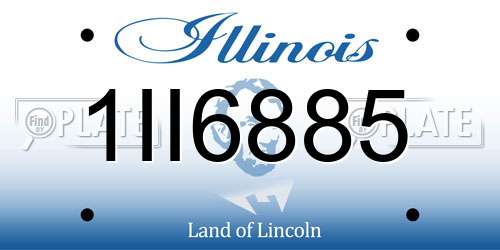 1II6885 Illinois License Plate