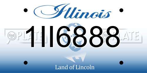 1II6888 Illinois License Plate