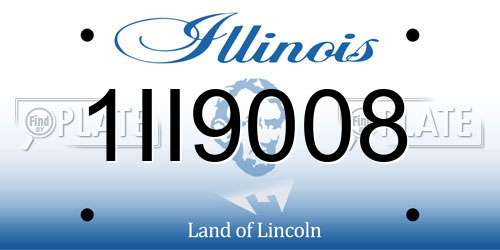1II9008 Illinois License Plate