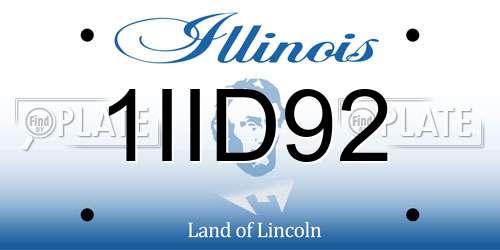 1IID92 Illinois License Plate