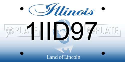 1IID97 Illinois License Plate