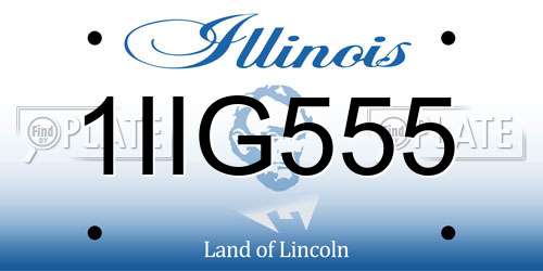 1IIG555 Illinois License Plate