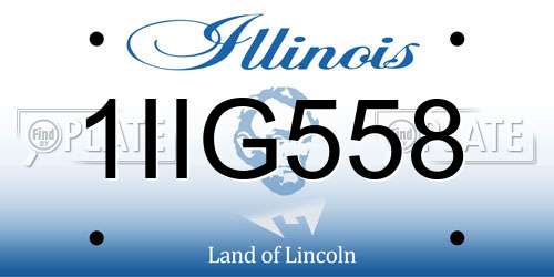 1IIG558 Illinois License Plate