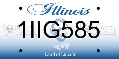 1IIG585 Illinois License Plate