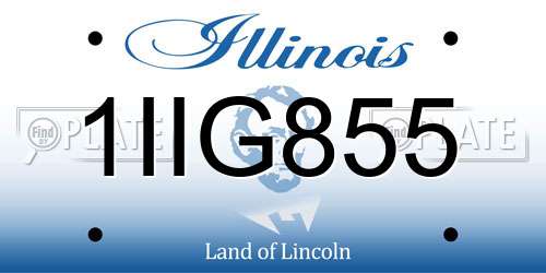 1IIG855 Illinois License Plate