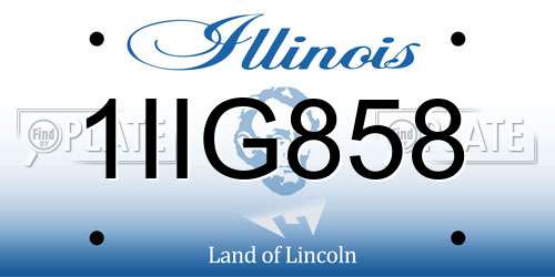 1IIG858 Illinois License Plate