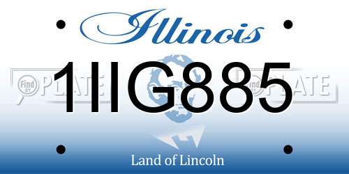 1IIG885 Illinois License Plate