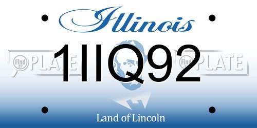 1IIQ92 Illinois License Plate