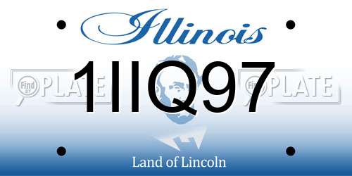 1IIQ97 Illinois License Plate