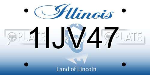 1IJV47 Illinois License Plate