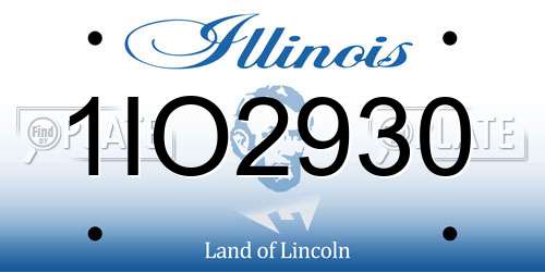 1IO2930 Illinois License Plate