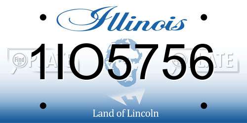 1IO5756 Illinois License Plate