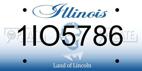 1IO5786 Illinois License Plate
