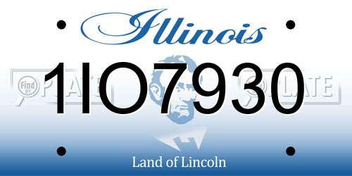 1IO7930 Illinois License Plate