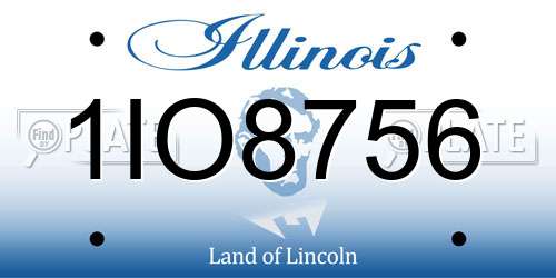 1IO8756 Illinois License Plate