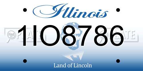 1IO8786 Illinois License Plate