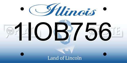 1IOB756 Illinois License Plate