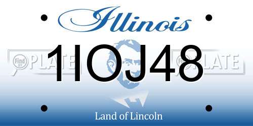1IOJ48 Illinois License Plate
