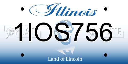 1IOS756 Illinois License Plate