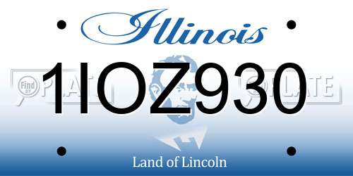 1IOZ930 Illinois License Plate