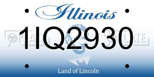 1IQ2930 Illinois License Plate