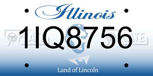 1IQ8756 Illinois License Plate