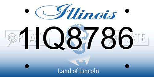 1IQ8786 Illinois License Plate
