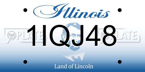 1IQJ48 Illinois License Plate