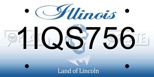 1IQS756 Illinois License Plate