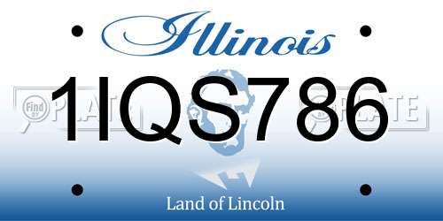 1IQS786 Illinois License Plate
