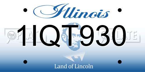 1IQT930 Illinois License Plate
