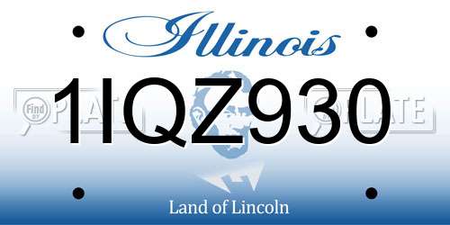 1IQZ930 Illinois License Plate