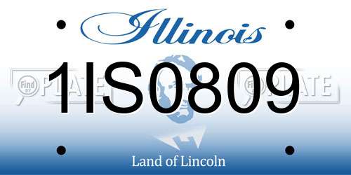 1IS0809 Illinois License Plate