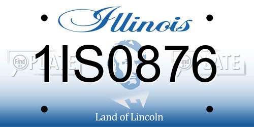 1IS0876 Illinois License Plate