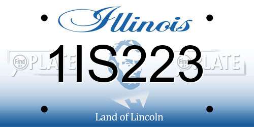 1IS223 Illinois License Plate