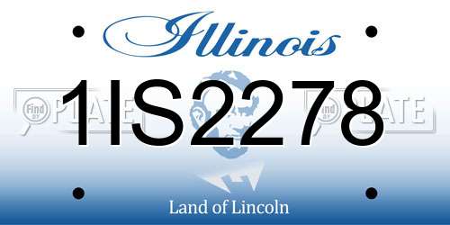 1IS2278 Illinois License Plate