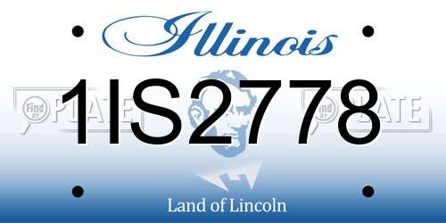 1IS2778 Illinois License Plate