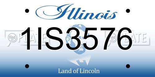 1IS3576 Illinois License Plate